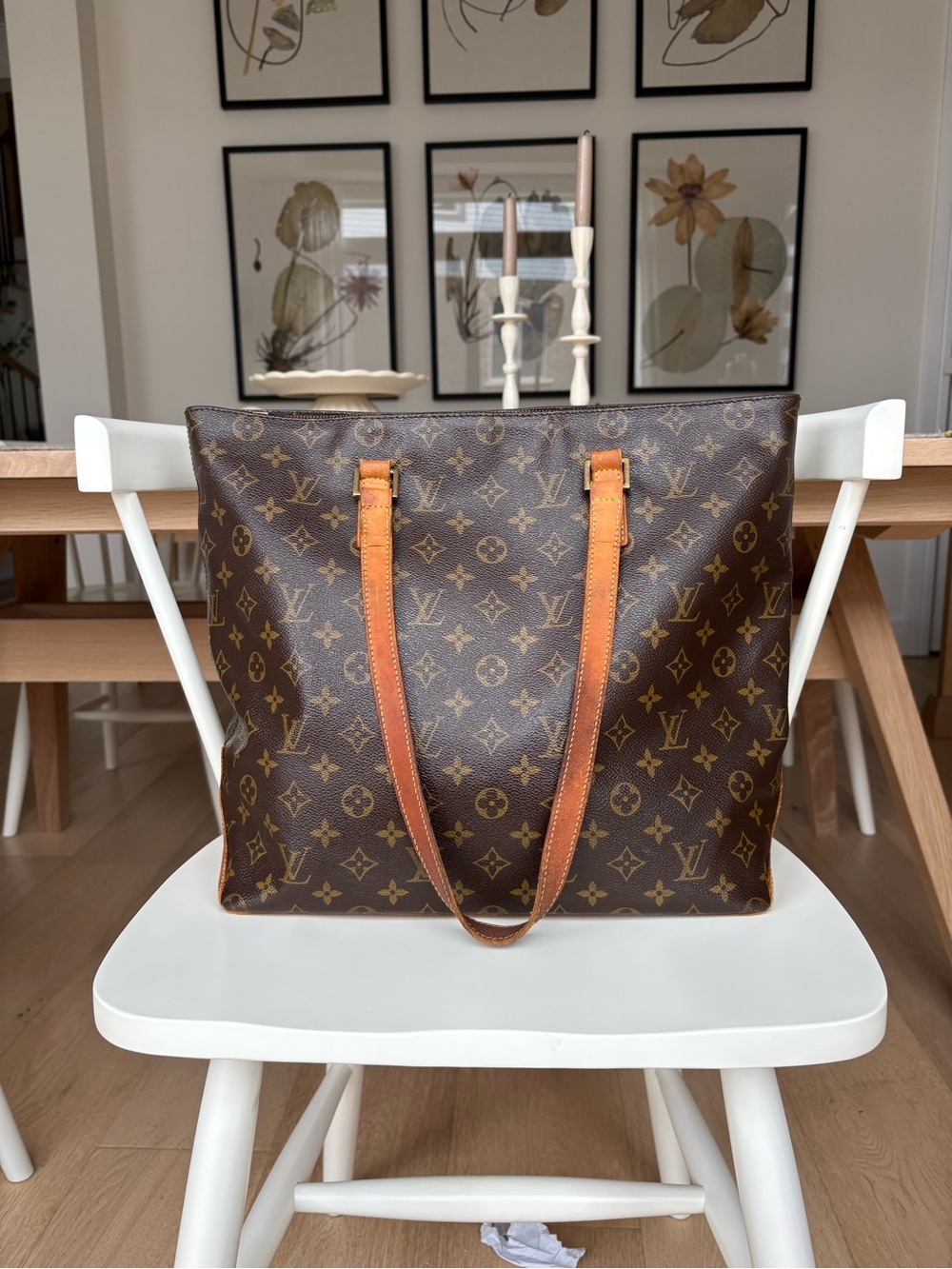 Authentic 2002 Louis Vuitton Monogram Cabas Mezzo Tote Bag 🤎
